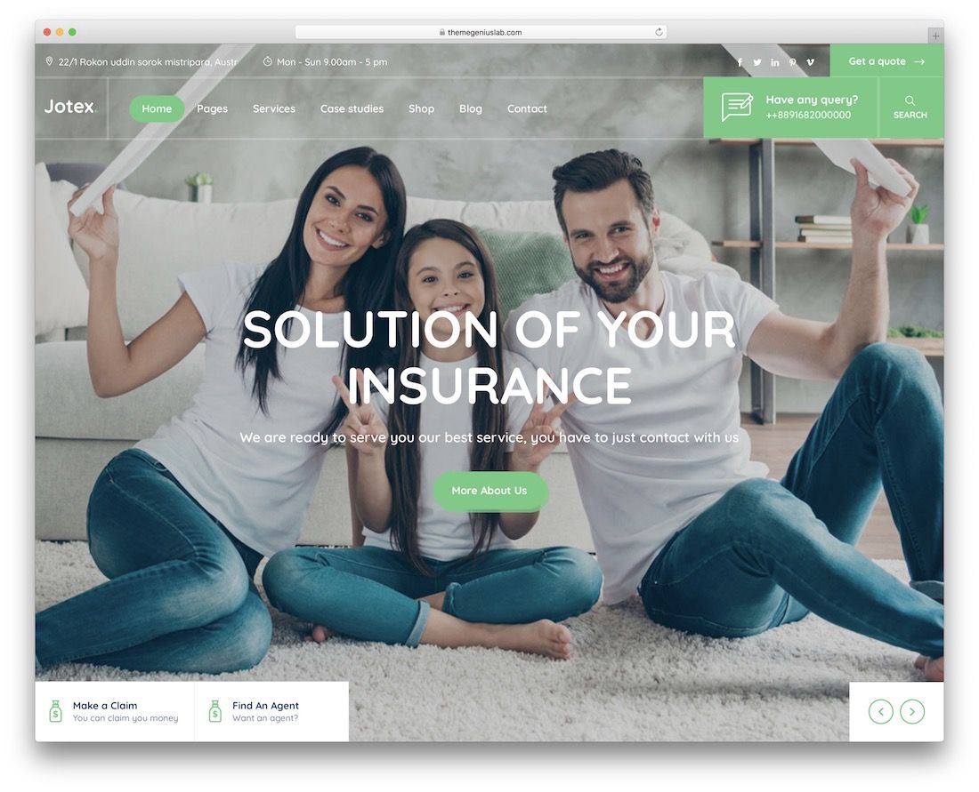 tema wordpress asuransi jotex