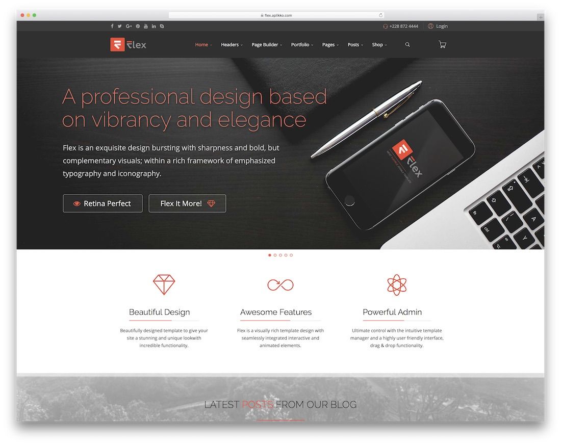 plantilla de portafolio flexible multipropósito joomla