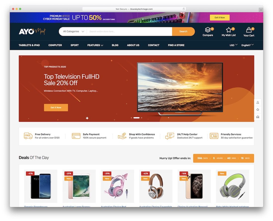 ayo magento 기술 테마