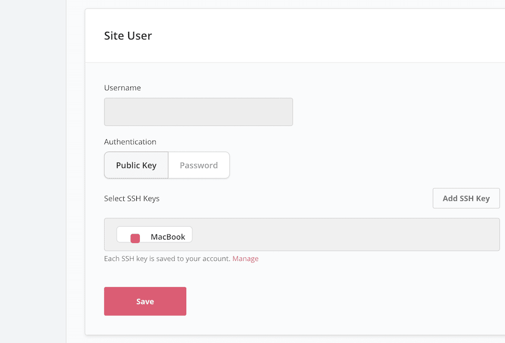 SpinupWP SFTP 选项。