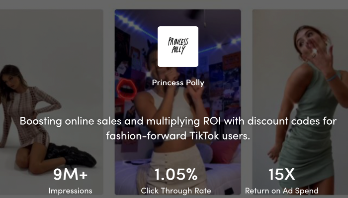 TikTok для бизнеса — пример принцессы Полли TikTok for Business - Princess polly case Study