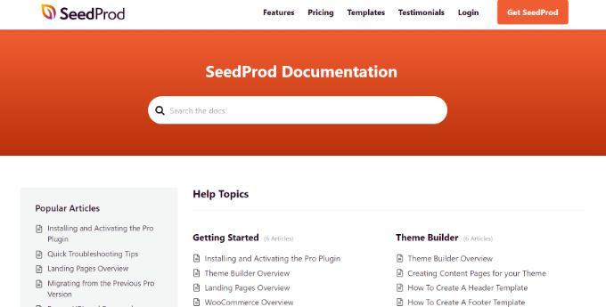 SeedProd müşteri desteği