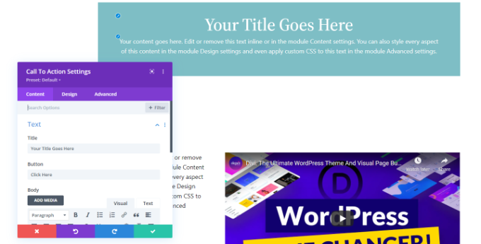 Divi web sitesi oluşturucu