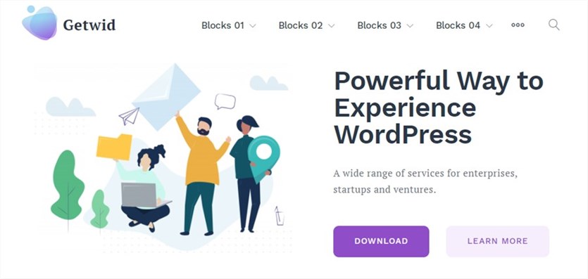 Базовая бесплатная тема WordPress Getwid
