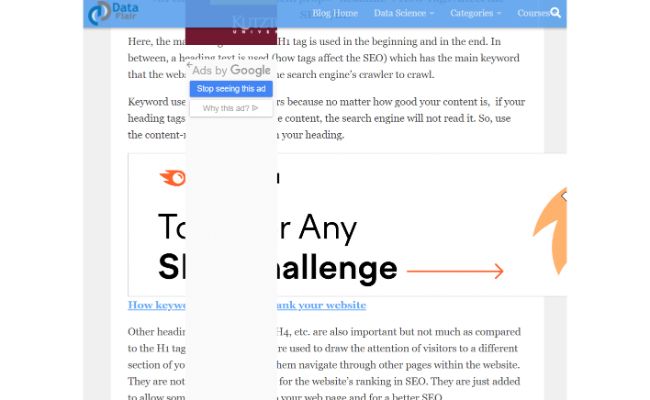 مثال على عوامل الترتيب الضعيفة في google