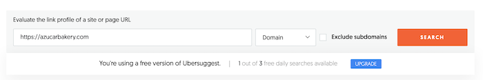 Crearea de linkuri pentru SEO local Căutare backlink-uri cu Ubersuggest