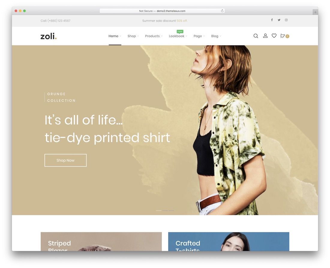 tema zoli fashion ecommerce