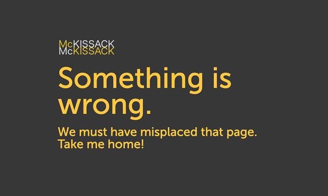 Esempio di pagina di errore 404 dal sito Web mckissack e mckissack