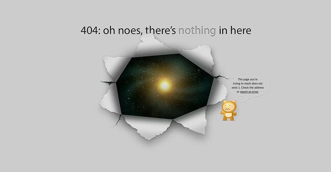 Esempio di pagina di errore 404 dal sito web good old games