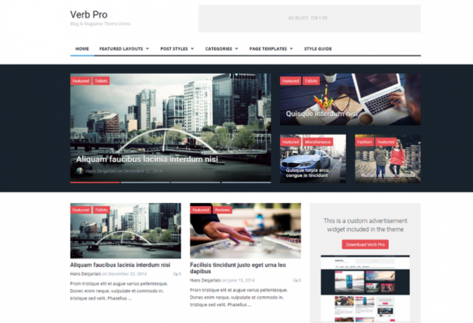 Verb Lite Theme- Magazin- und Blogging-Themen