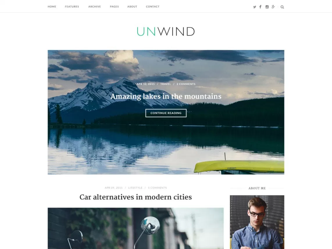 SiteOrigin Unwind-Blogthema