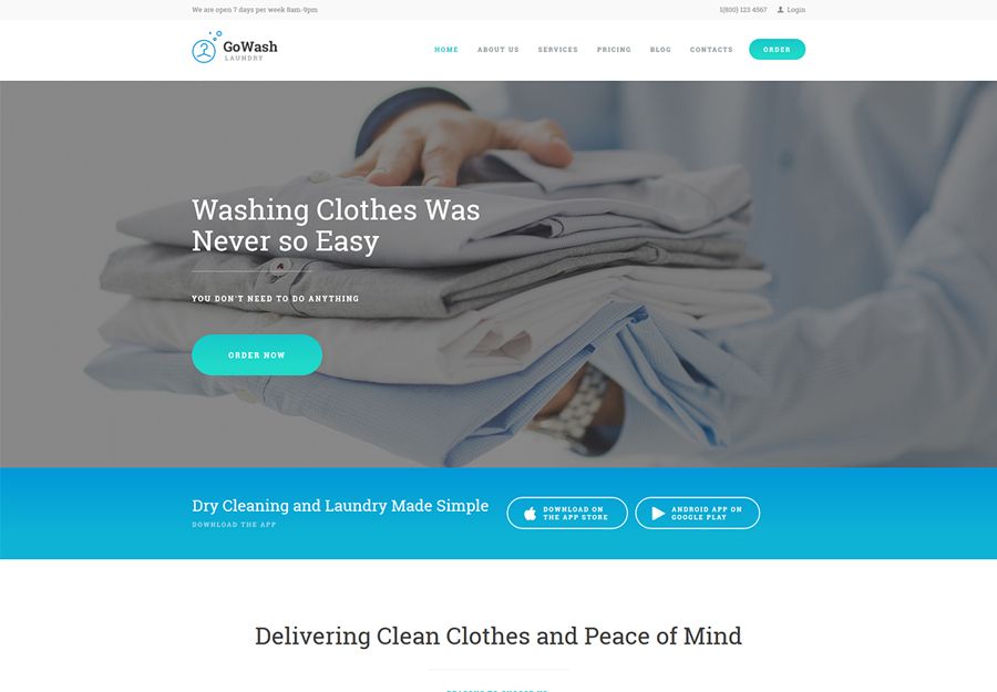 고워시 | 드라이 클리닝 및 세탁 서비스 WordPress 테마