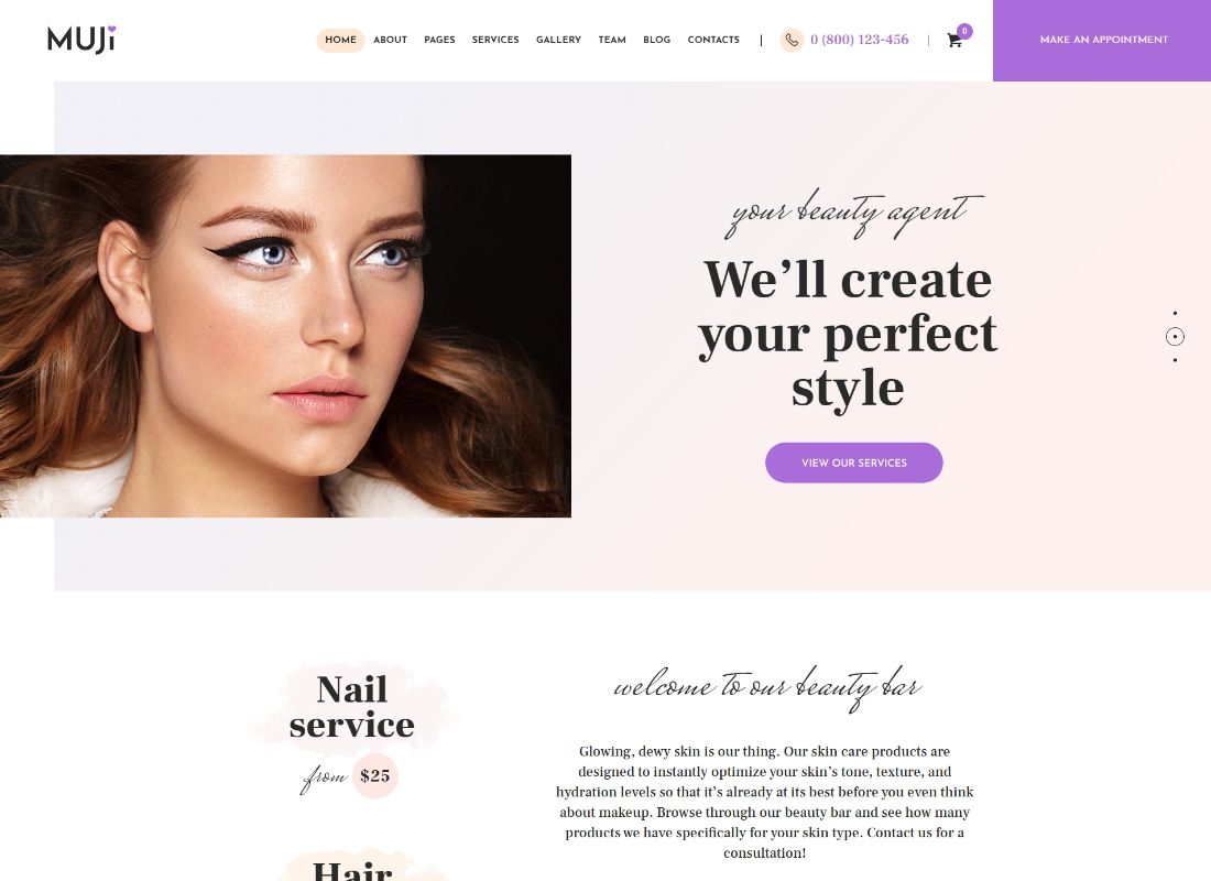 Muji | Toko Kecantikan & Salon Spa Tema WordPress