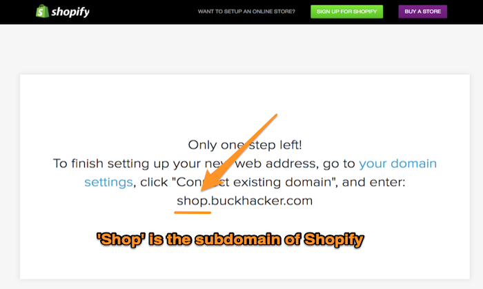 무료 도메인 이름을 얻는 방법에 대한 Shopify 무료 하위 도메인