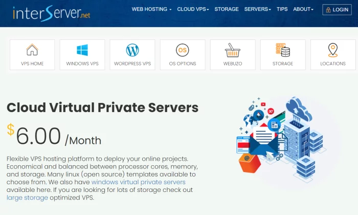 최고의 VPS 호스팅을 위한 InterServer 시작 페이지