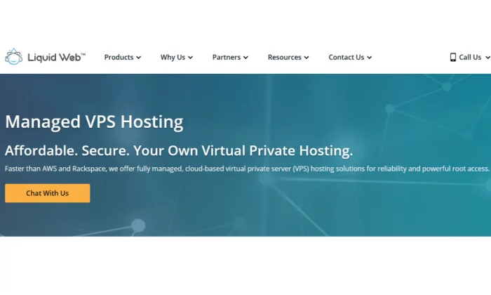 최고의 VPS 호스팅을 위한 리퀴드 웹 스플래시 페이지