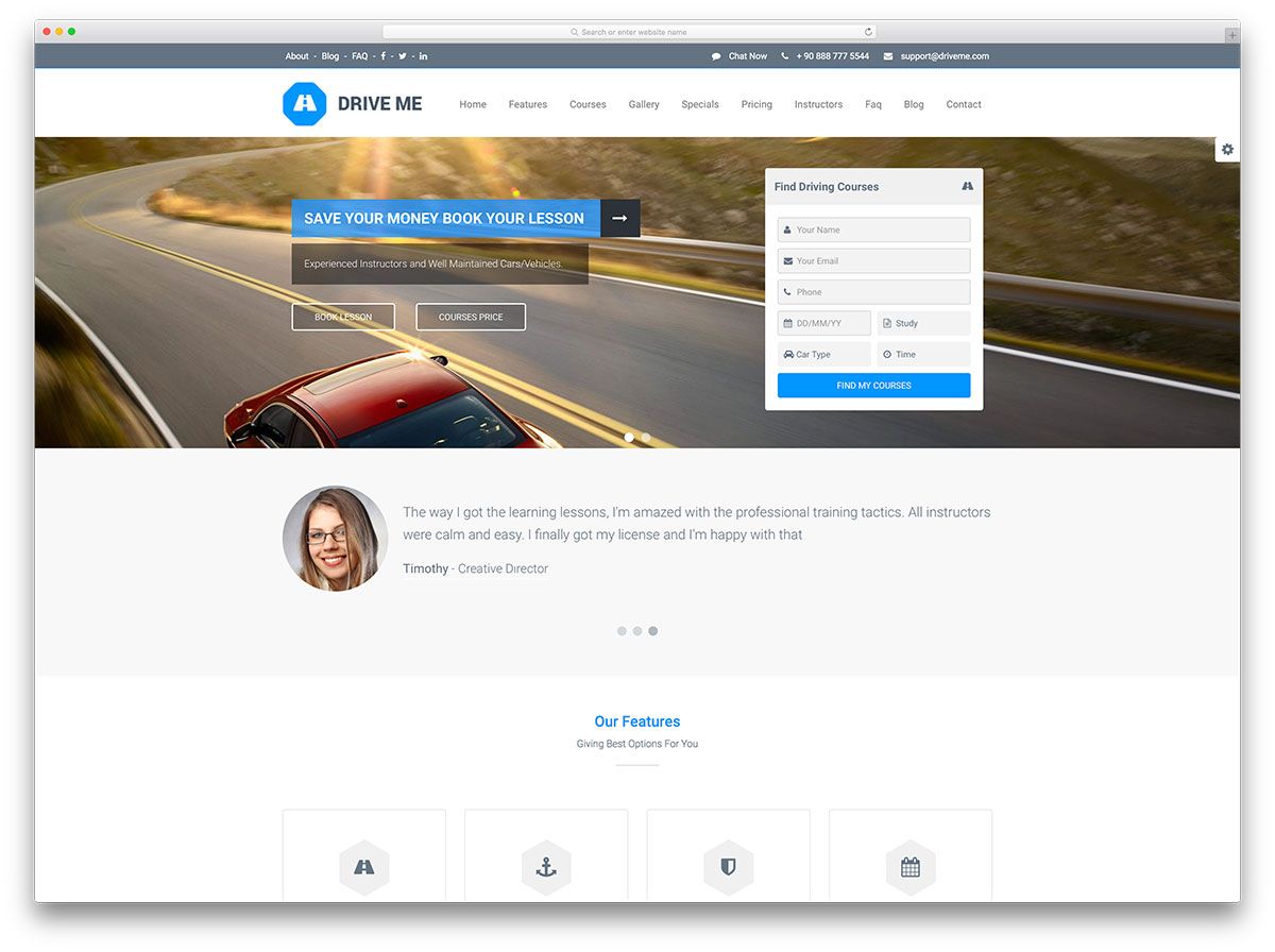 driveme-drive-school-wordpress-테마