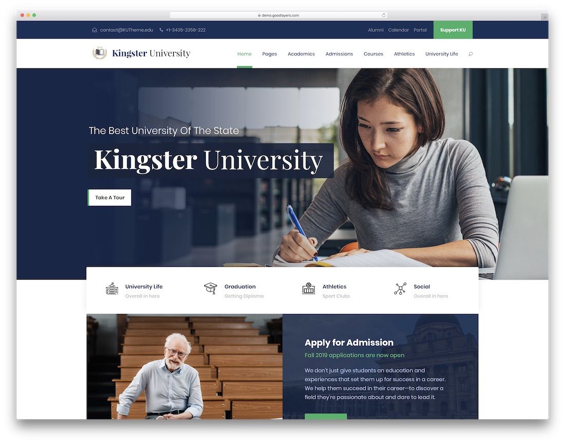 Kingster 최고의 교육 WordPress 테마