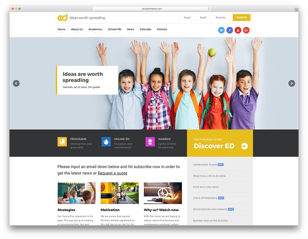 edschool - 초등학교 WordPress 테마