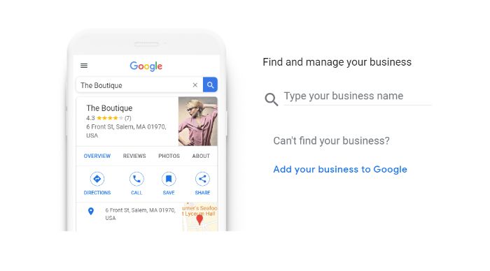 소규모 비즈니스를 위한 지역 검색 엔진 최적화를 돕기 위해 Google 마이 비즈니스에 대한 프로필을 요청하세요.