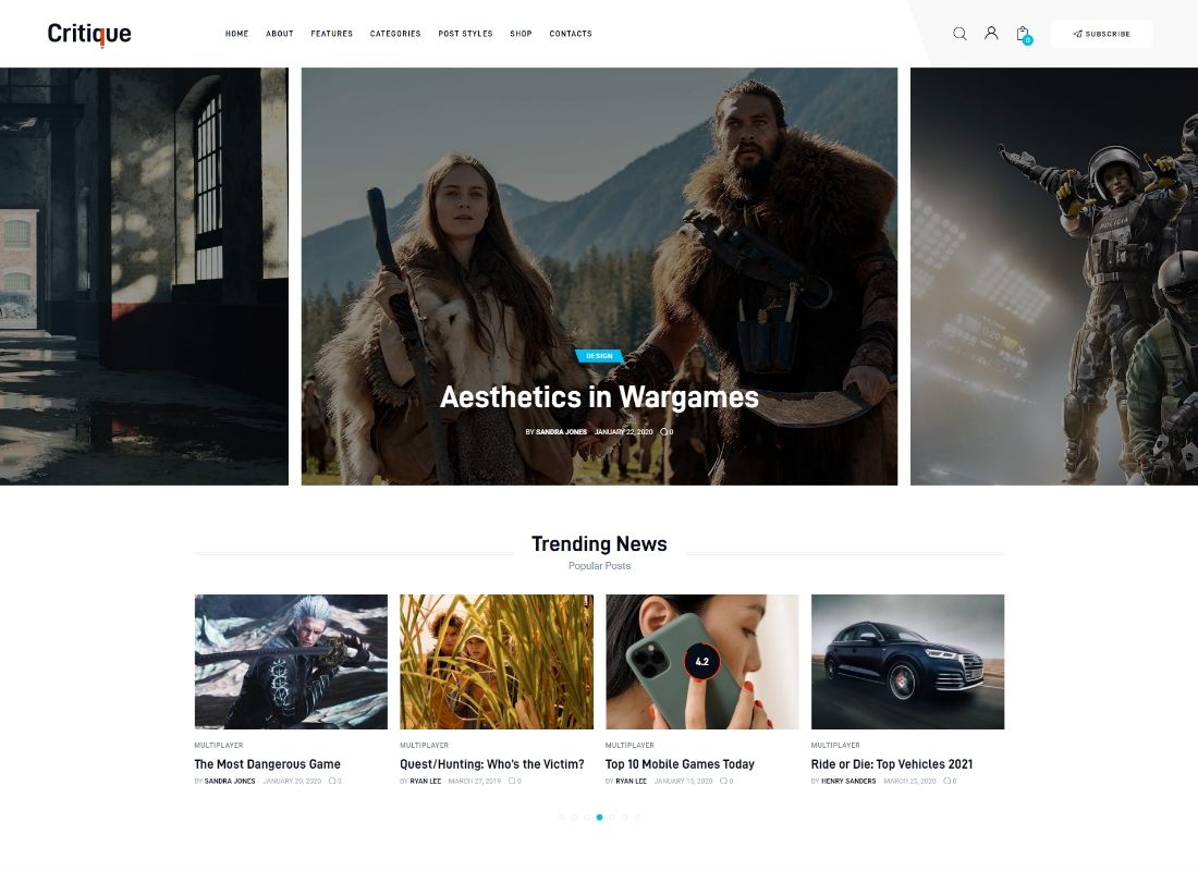 วิจารณ์ | นิตยสาร หนังสือพิมพ์ และบทวิจารณ์ WordPress Theme