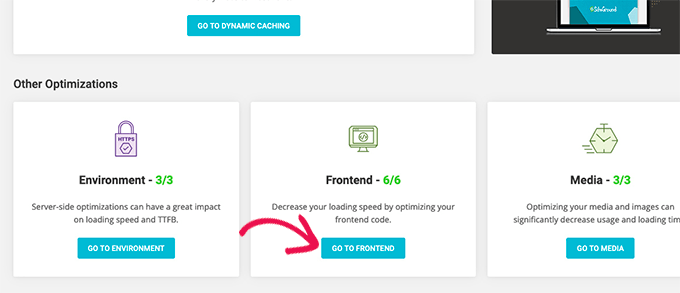Optimisation de l'interface SiteGround SiteGround frontend optimization