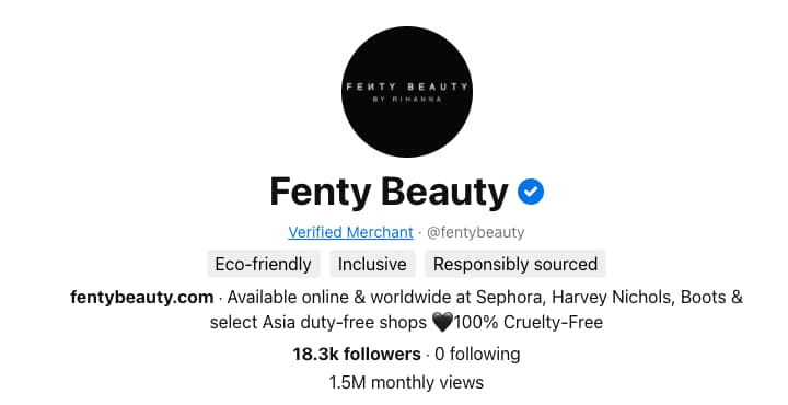 Pinterest'te Nasıl Takipçi Edinilir: Fenty Beauty gibi Doğrulanmış Satıcı programına katılın