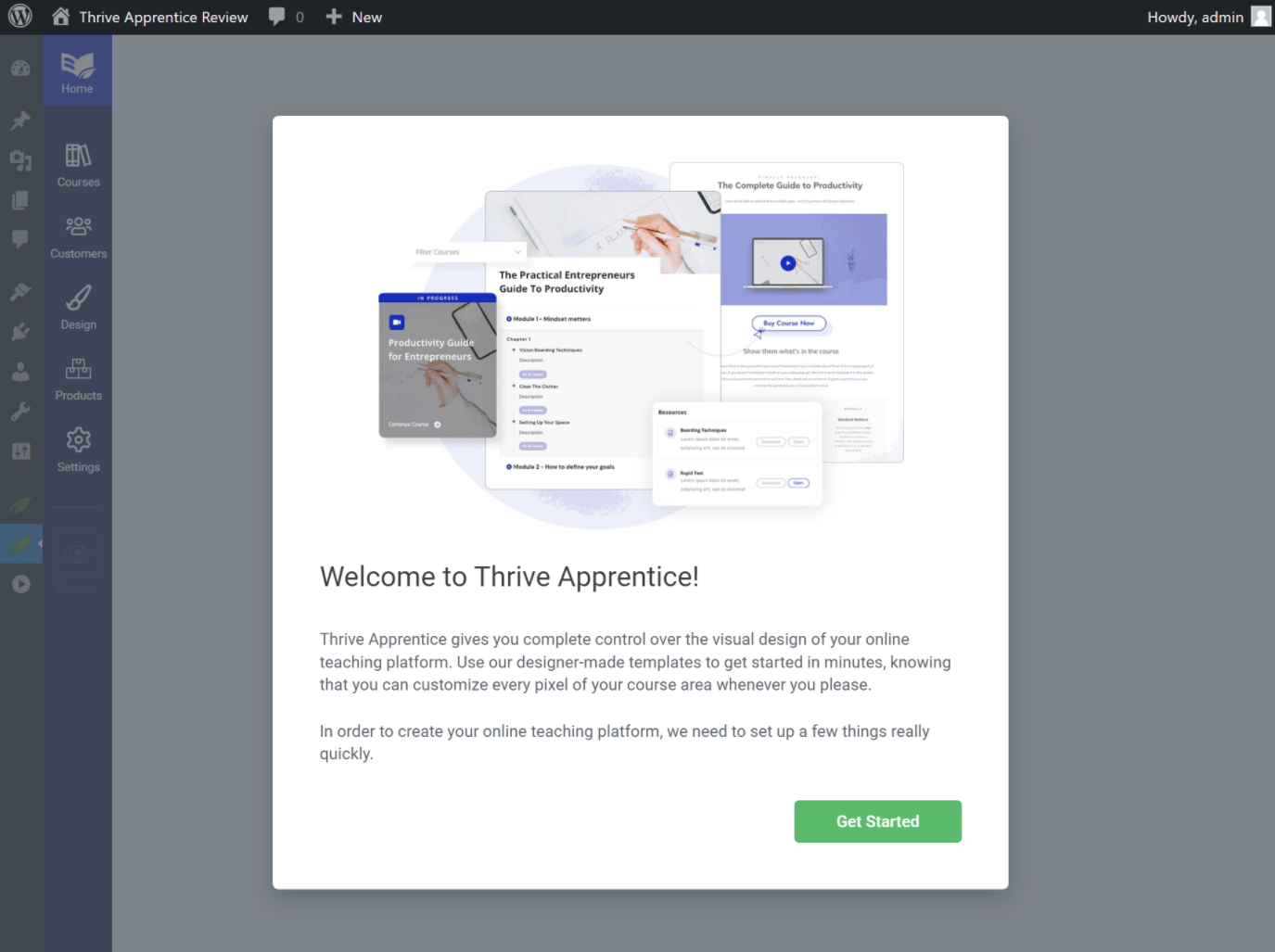 Recensione Thrive Apprentice della procedura guidata di configurazione