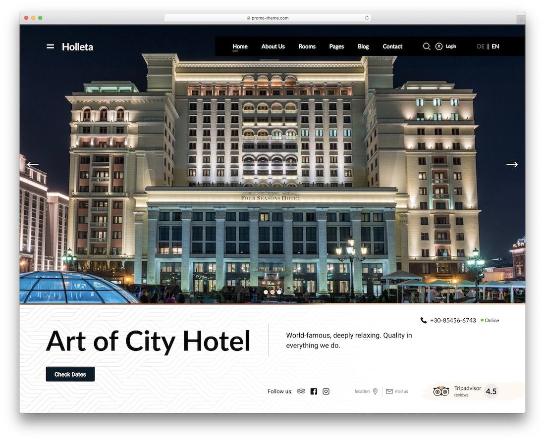 holleta 酒店 wordpress 主题
