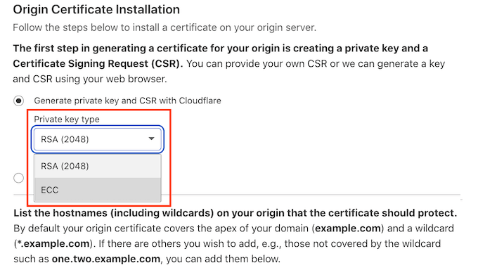 为 Cloudflare 创建私钥 Creating a private key for Cloudflare