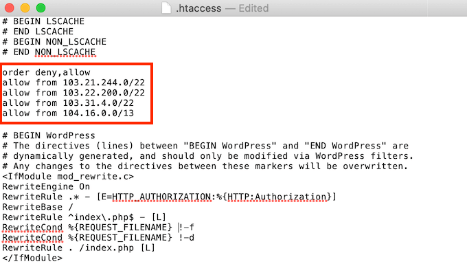 将 Cloudflare IP 地址列入白名单 Whitelisting the Cloudflare IP address