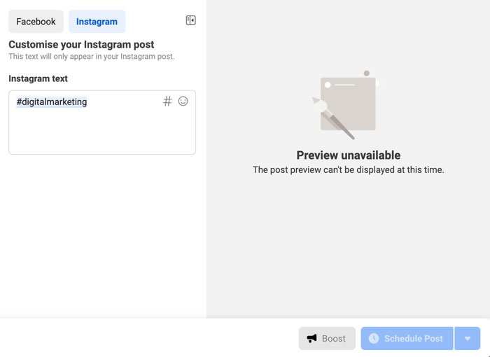 Criando postagens do Facebook e Instagram no Facebook Business Suite