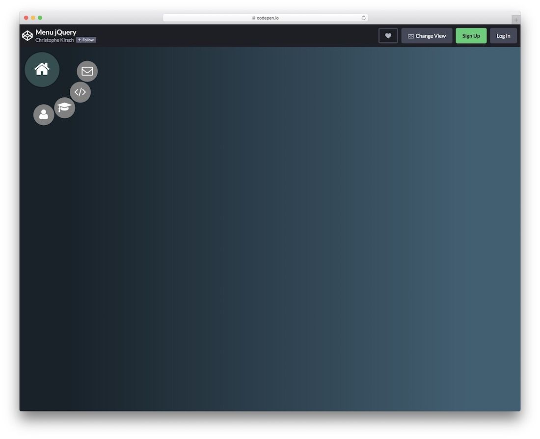 jquery de menu torcido