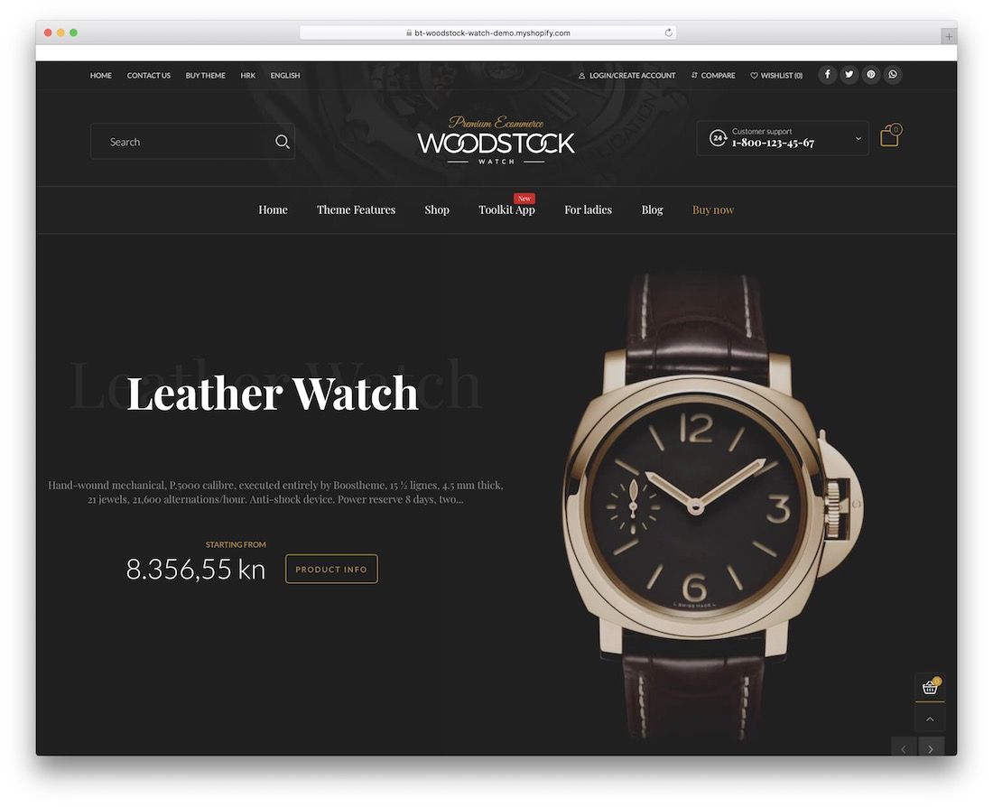 tema paralaxe woodstock shopify