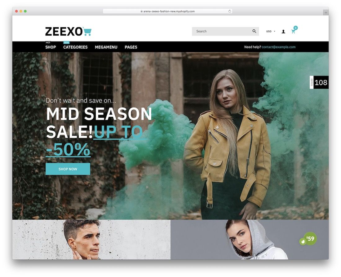 tema zeexo boutique shopify
