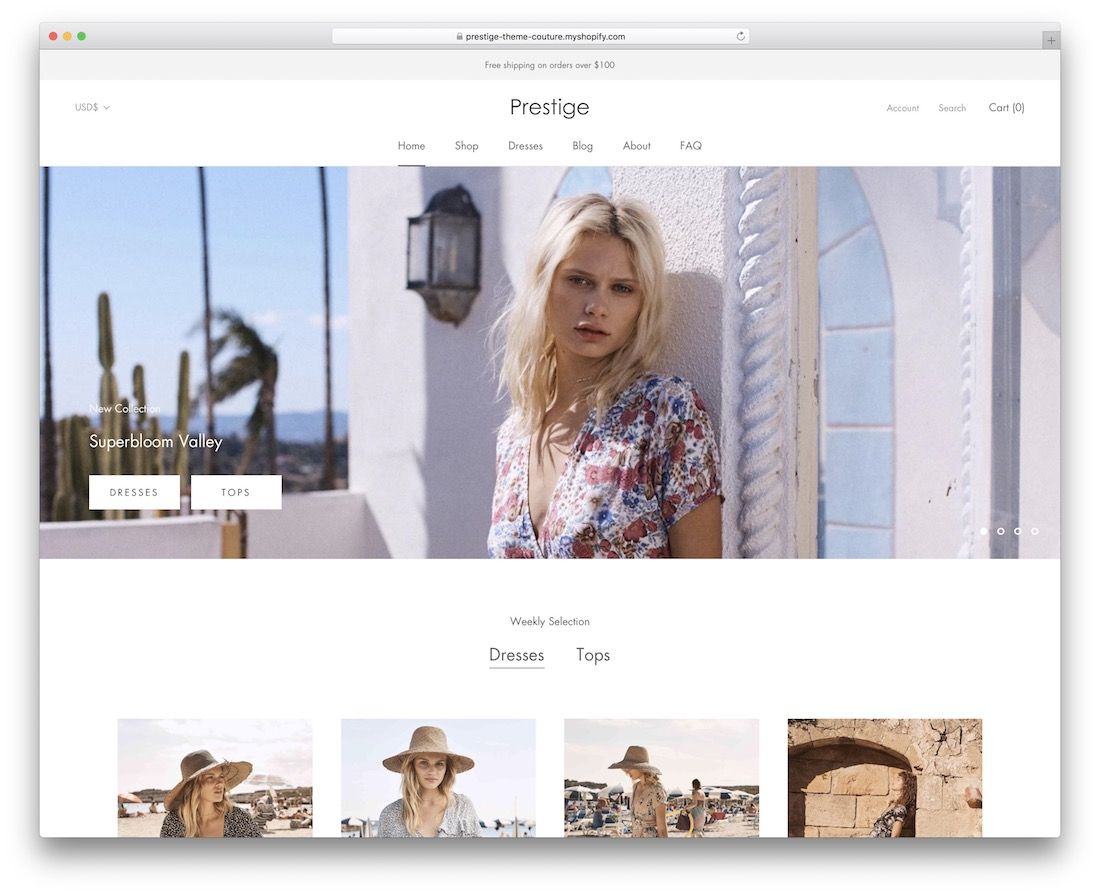 prestige boutique shopify tema