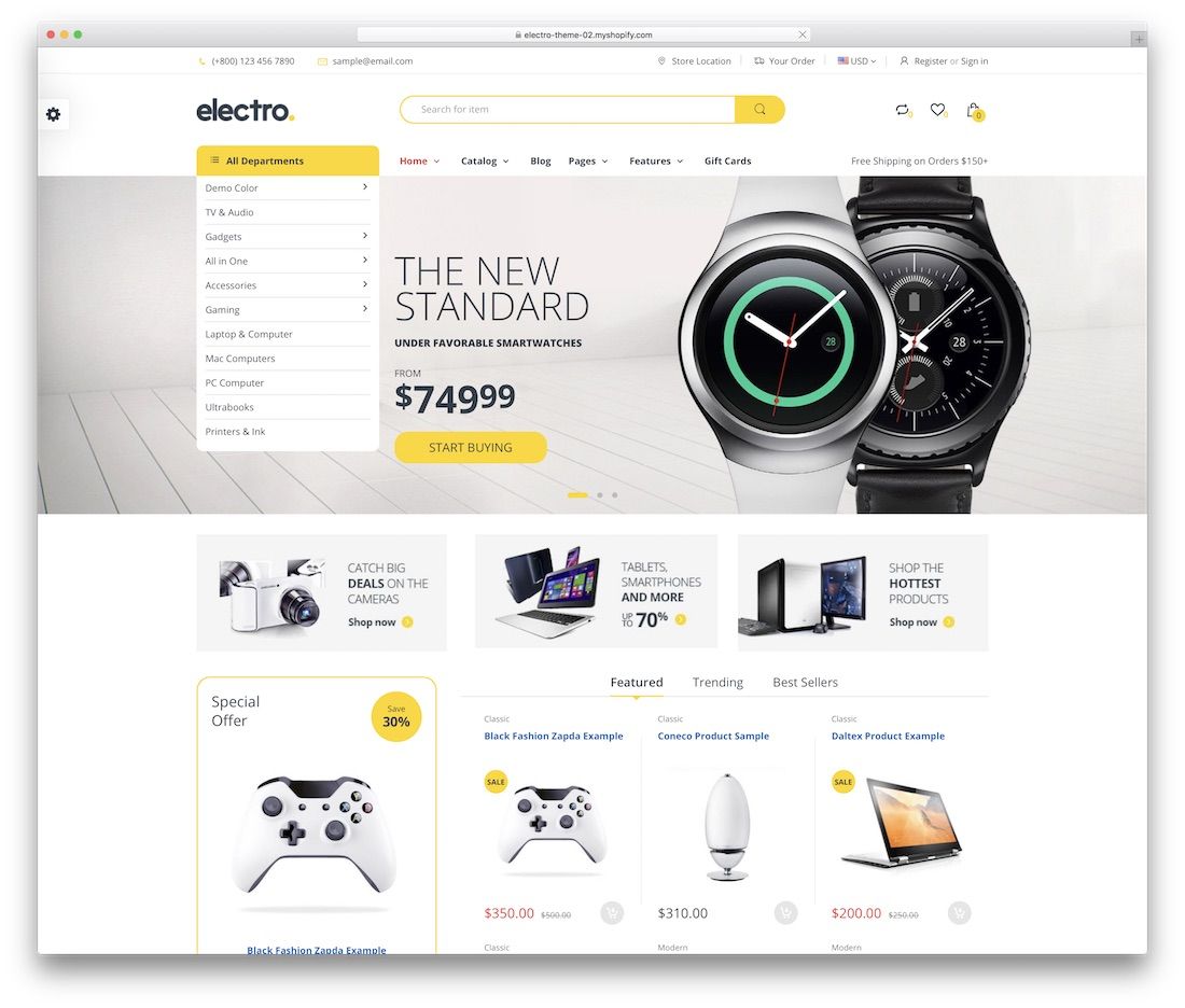 موضوع التكنولوجيا Shopify الكهربائية