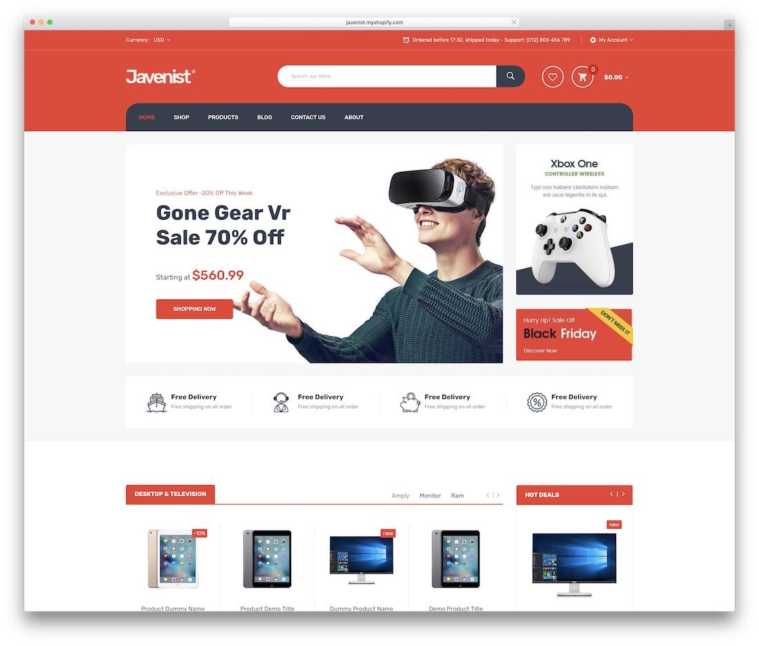 javenist موضوع التكنولوجيا shopify