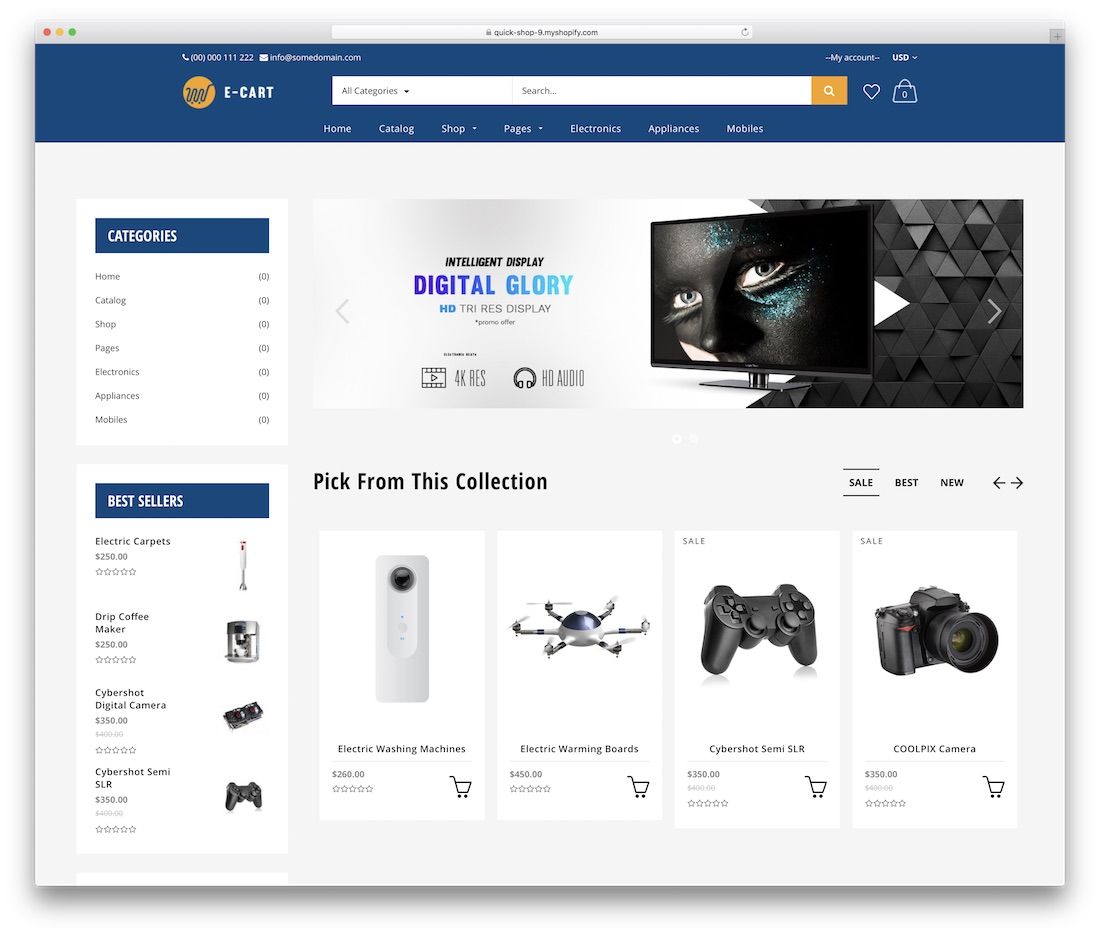 متجر سريع shopify موضوع التكنولوجيا