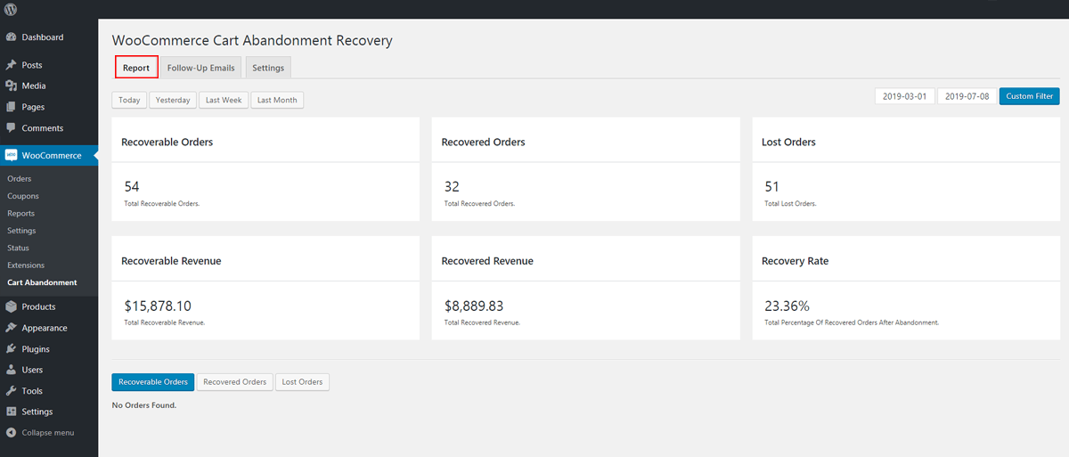WooCommerce funcional recupera carrinho abandonado
