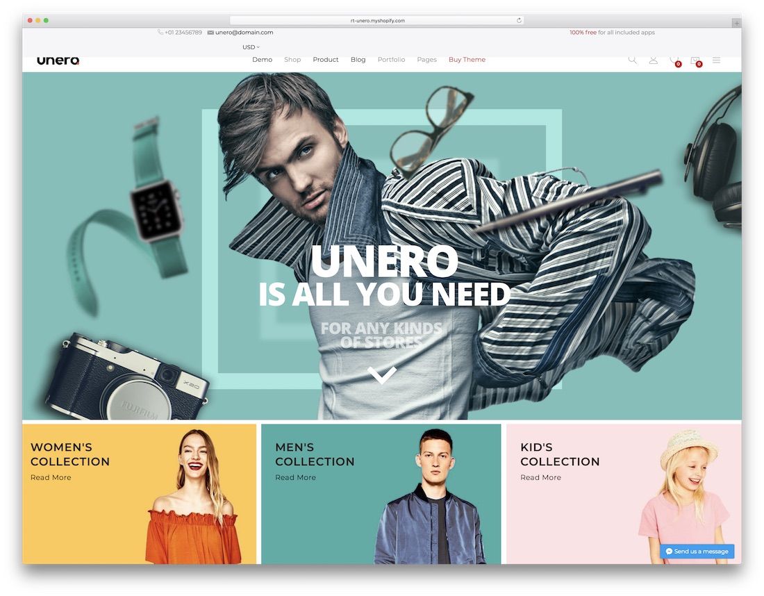 unero 時尚 shopify 主題