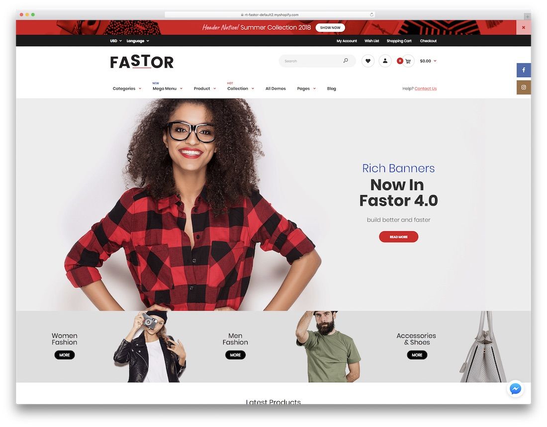 fastor 時尚 shopify 主題