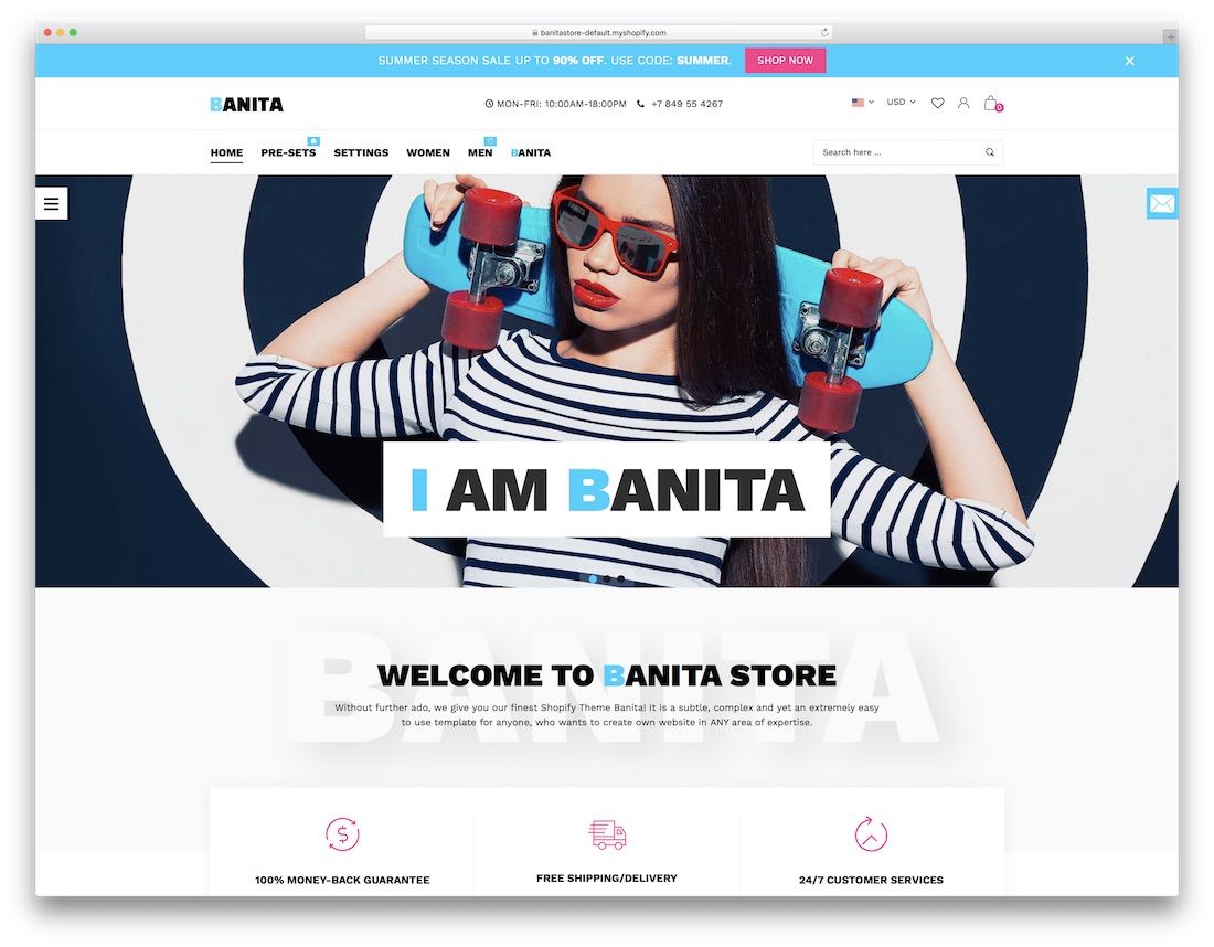 banita 時尚 shopify 主題