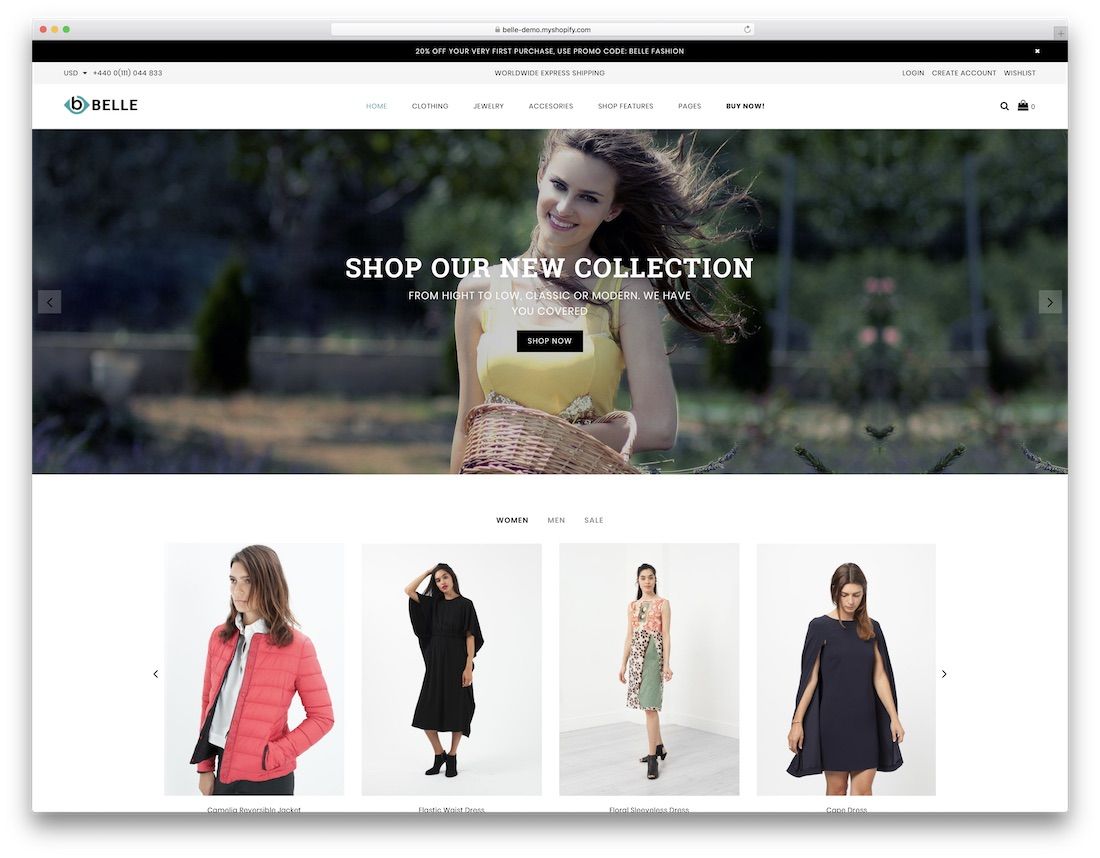 美女時尚shopify主題