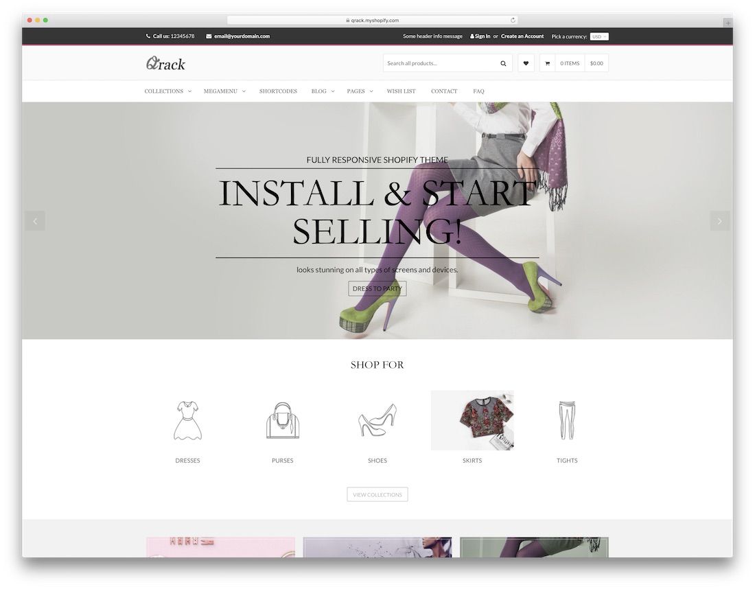 qrack 時尚 shopify 主題
