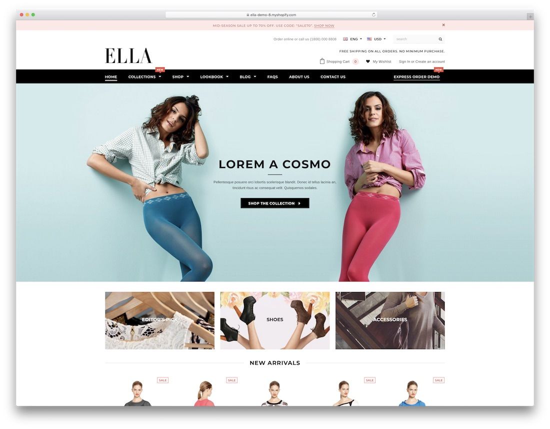 ella 時尚 shopify 主題