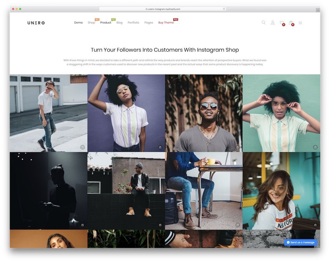 tema unero melhor shopify
