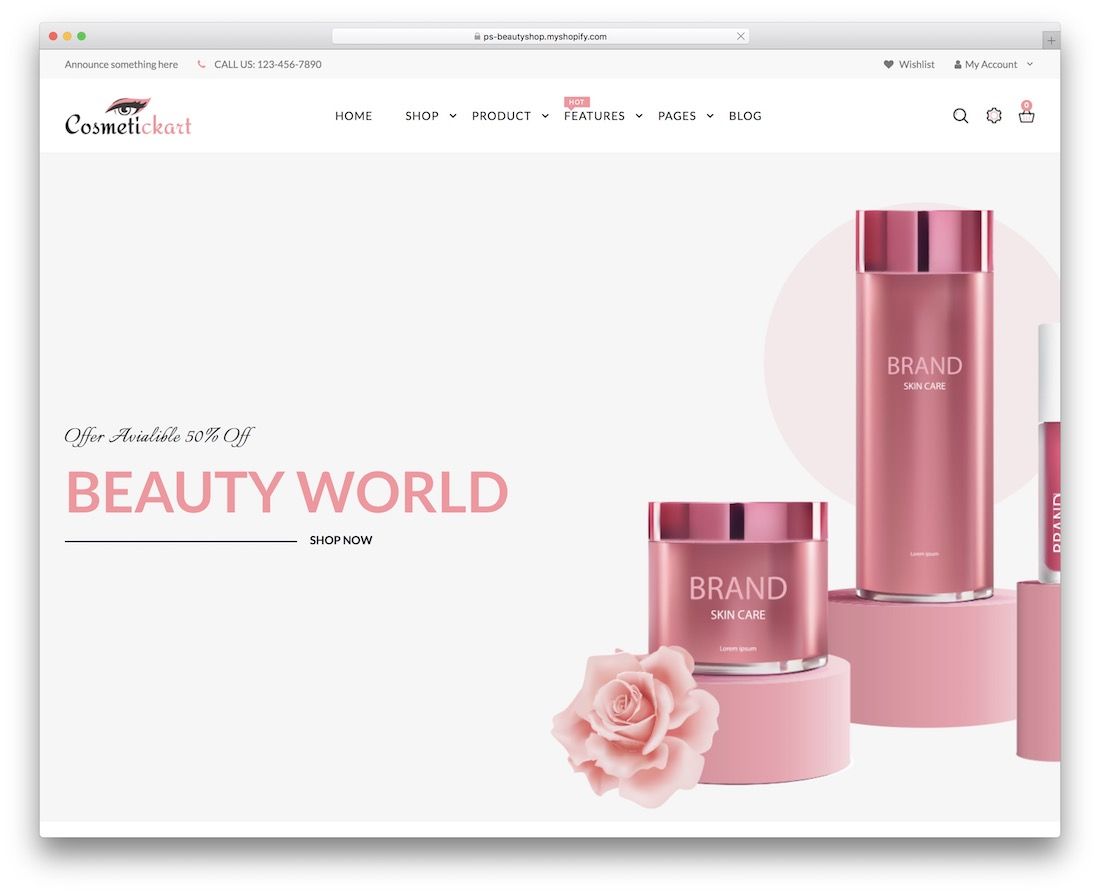 tema shopify mínimo de kart cosmético