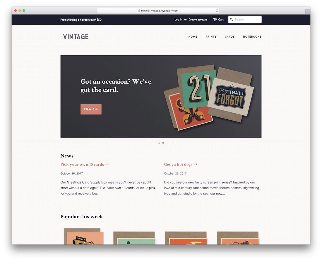 tema shopify mínimo responsivo