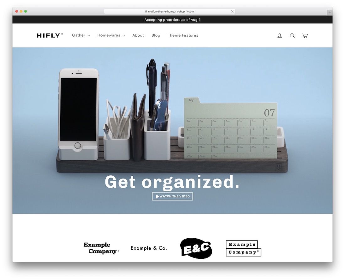 tema shopify mínimo de movimento